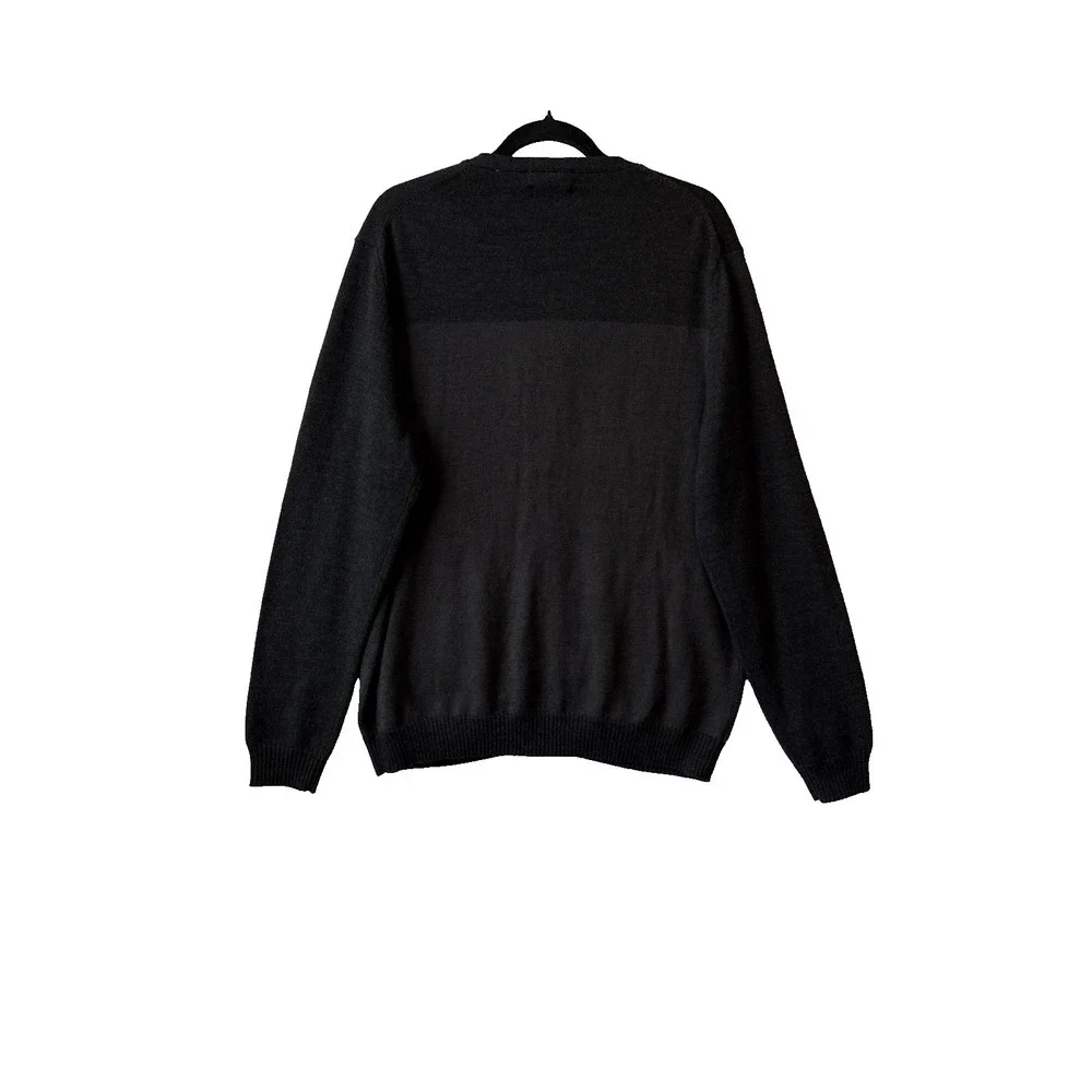 Calvin Klein Merino Wool Full Zip Cardigan L Italian yarn Knit Grandpa Luxe